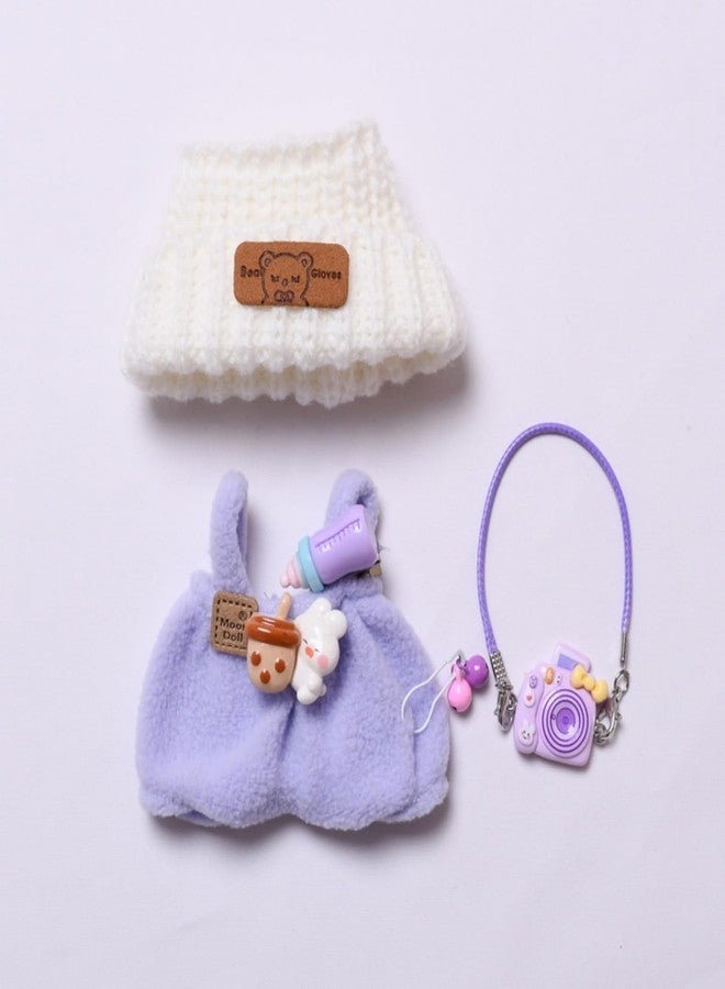 BDBHAVB Clothes for Doll Clothes, Handcrafted Crochet 3-Piece Set for 17cm Doll Outfit, Premium Outfit with Accessories for Dolls, Stylish Ropa(Purple ice-Cream) - Image 3